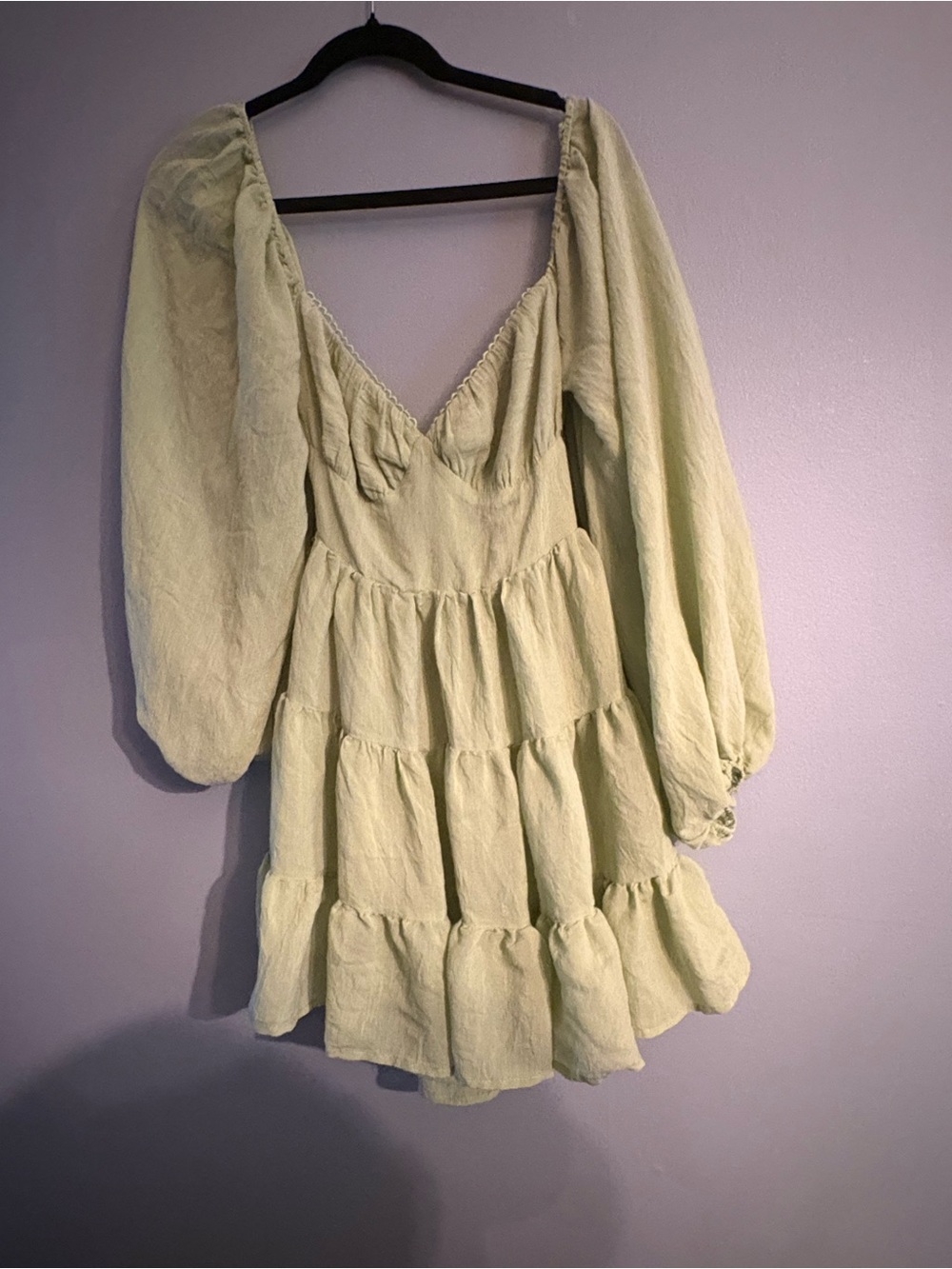 Princess Polly Danny Long Sleeve Mini Dress Green